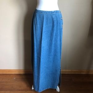 Eddie Bauer |  Long Denim Skirt  12 Tall